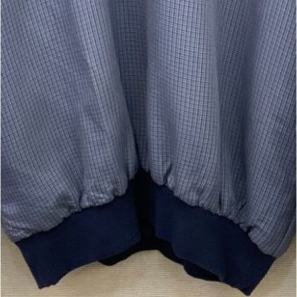 Jack Nicklaus Golf Windbreaker Navy Blue Check with V Neck & Long Sleeve. Size M - Picture 4 of 7